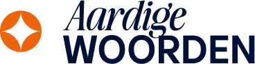 Logo van Aardige Woorden met oranje ster-icoon